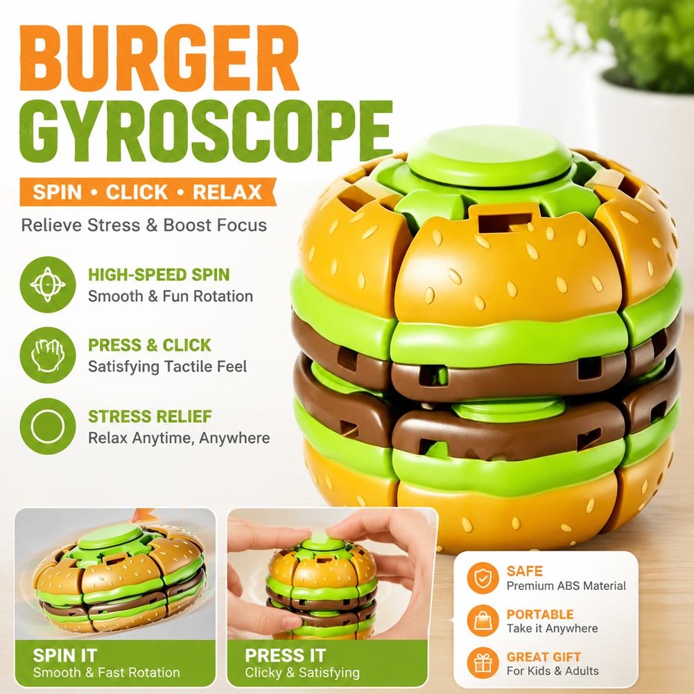 Burger Gyroscope Fidget Toy Fi - Fidget Spinner Bearing recension och pris