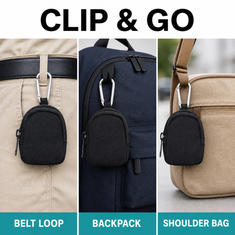 Mini Zipper Key Coin Pouch wit - Edc Carry Coins recension och pris